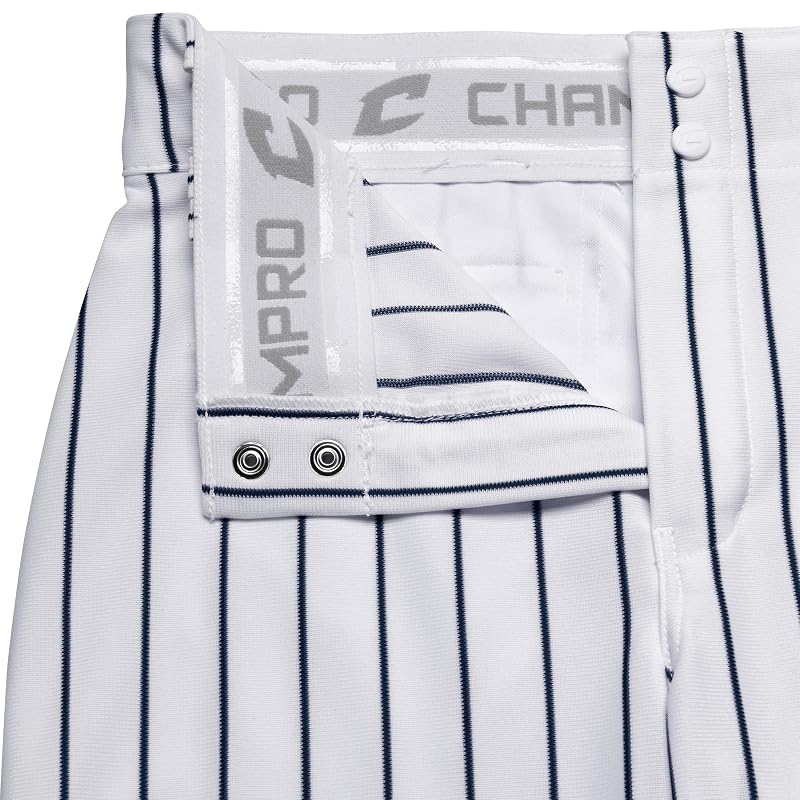 Champro Men's Triple Crown Pinstripe Baseball Pants – White, Navy, Medium