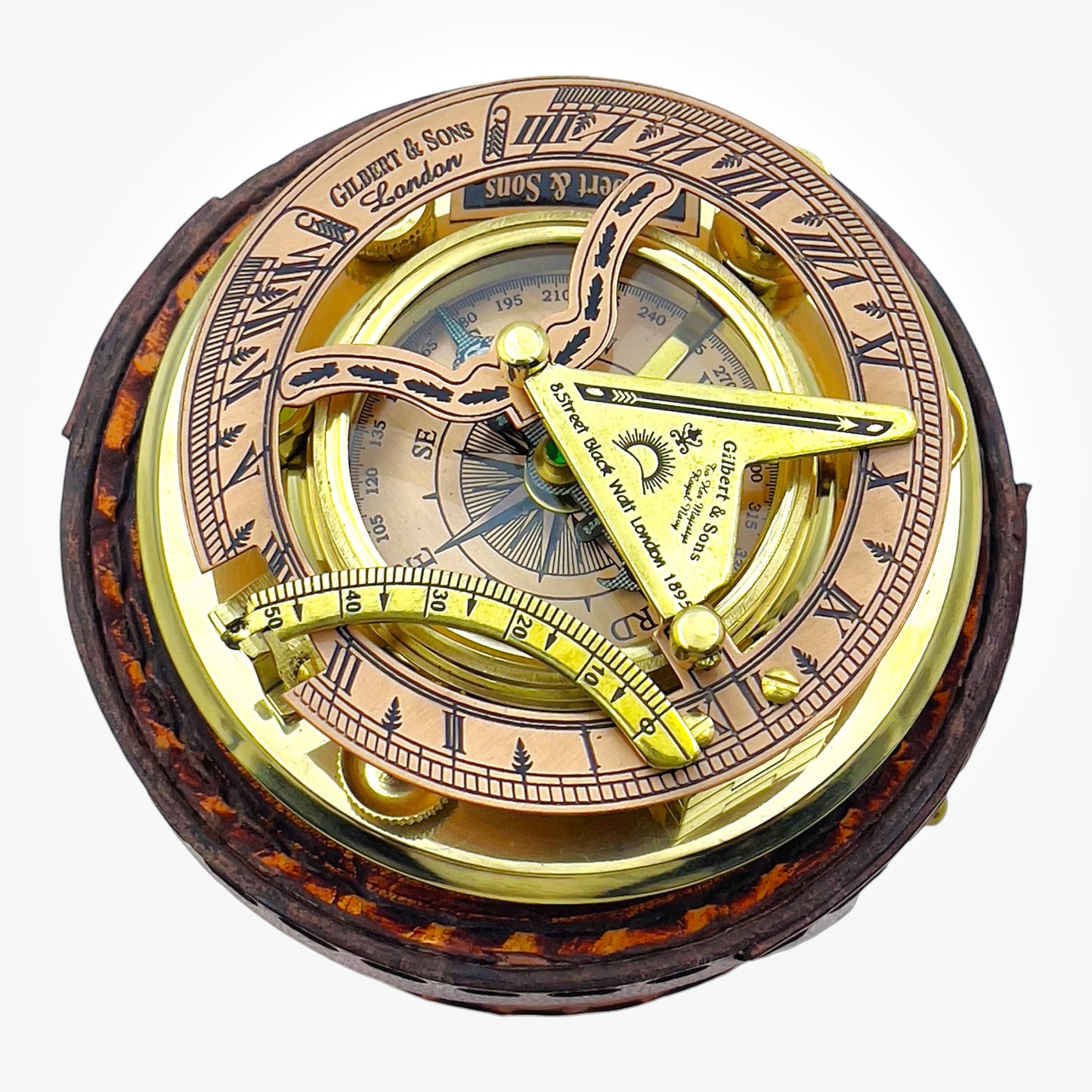 Trust in The Lord with All Your Heart -Proverbs 3: 5-6 Quote Engraved Compass with Leather Box, Sundal Compass, Gift Compass, Graduation Gifts Compass for Women Mens Boy Girls