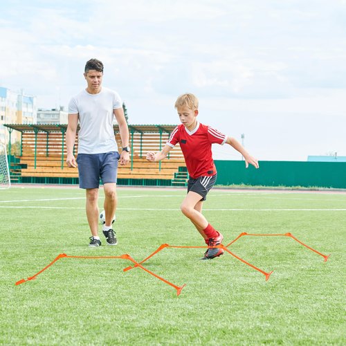 Get Out! Adjustable Hurdles and Cone Set - 6pc Agility Hurdles Training Equipment and 12pc Cones for Soccer and Football