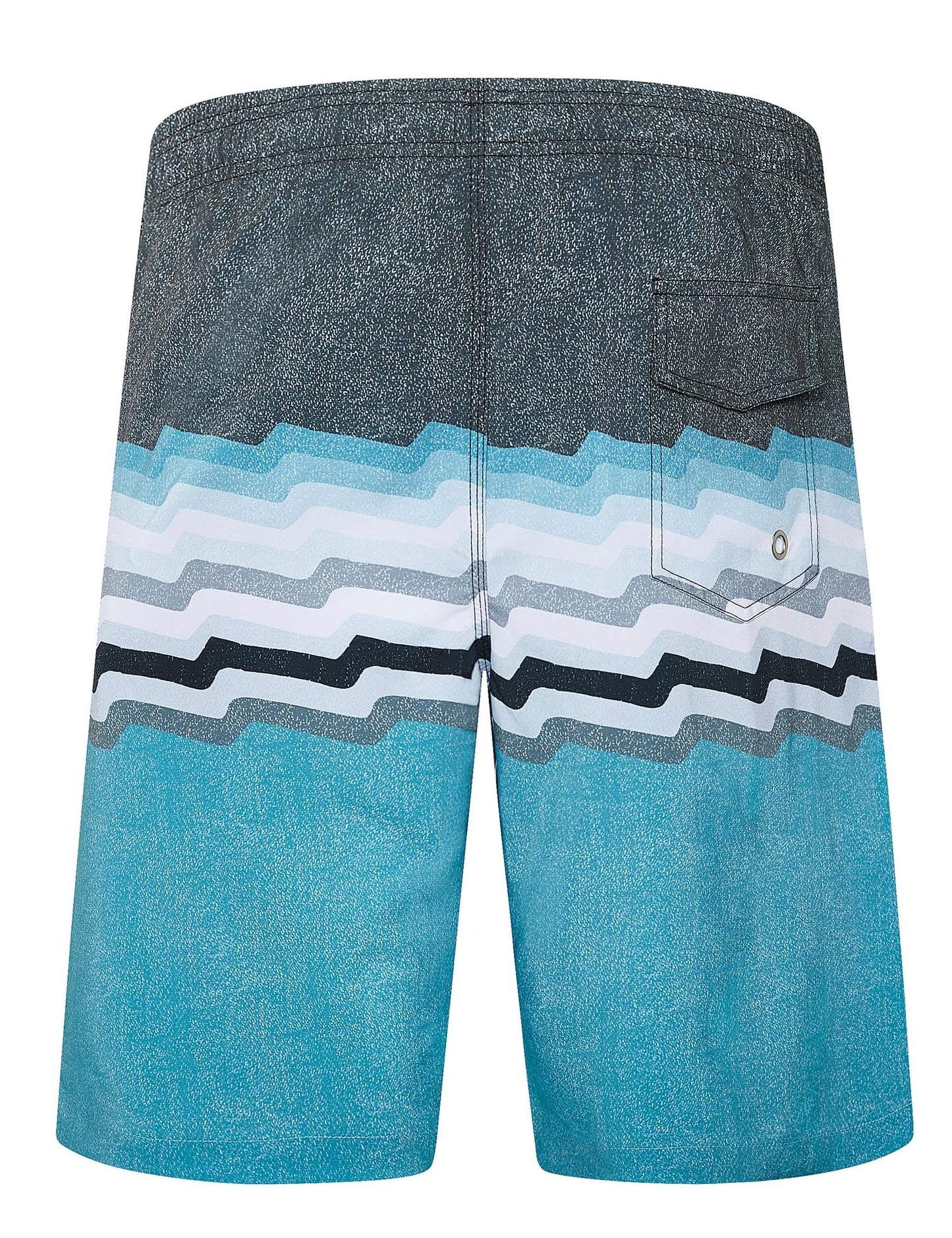 ELETOP Men's Swim Trunks Quick Dry Bathing Suit Swimming Board Shorts Mesh Lining Beach Swimwear Stripe Blue Grey L