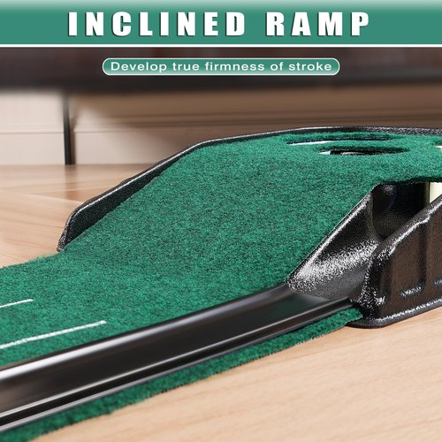 CHAMPKEY Golf Putting Green Indoor - Advanced Guides Golf Putting Mat - Enhance Putting Accuracy and Challenge