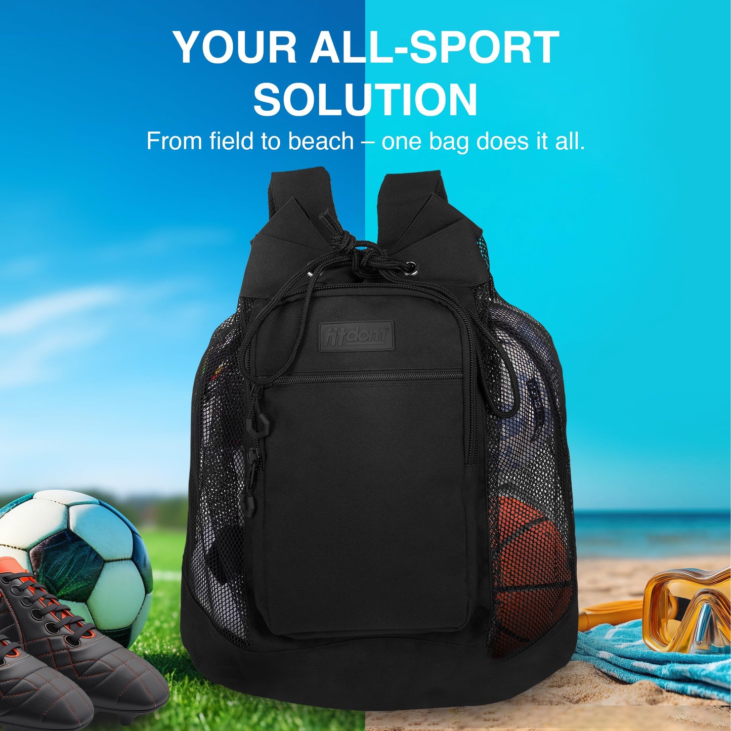 Fitdom Heavy Duty Small Mesh Equipment Ball Bag