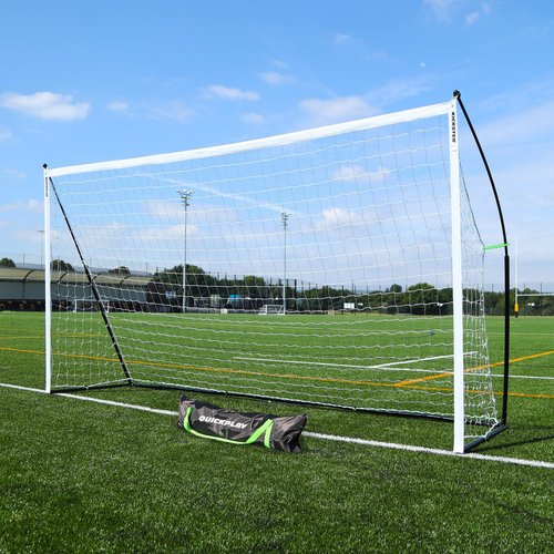 QUICKPLAY Kickster Elite Soccer Goal 12x6' | Ultra Portable Indoor & Outdoor Football Goal Features Weighted Base [Single Goal]
