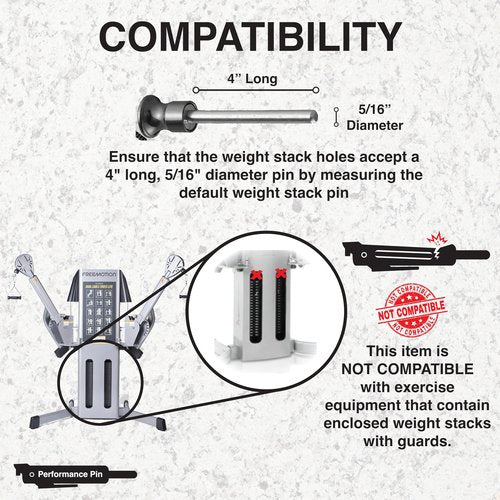 PERFORMANCE PIN The Original Drop Set Pins for Gym | One More Rep with Weight Stack Pins | Instant Transition to Lower Weights for More Reps | Proudly Made in America | 5/16" Pin | Black