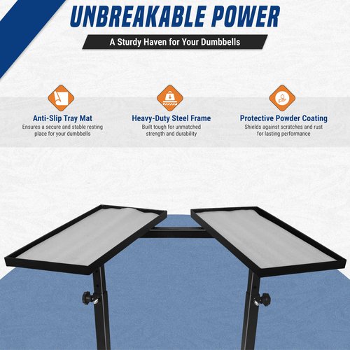 Adjustable Dumbbell Weight Rack Stand With Wheels ??Heavy Duty Weight Rack For Dumb Bells For Adjustable Dumbbell Set ??4 Height Level, Home Gym Stand For Training