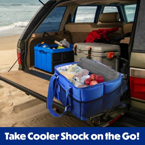 Cooler Shock Ice Packs, Reusable, Premium, Large Ice Pack and Lunch Cooler Set for Long Term Use, Cools Faster Than Ice, Cooler Accessories, Gray, 2 Pack