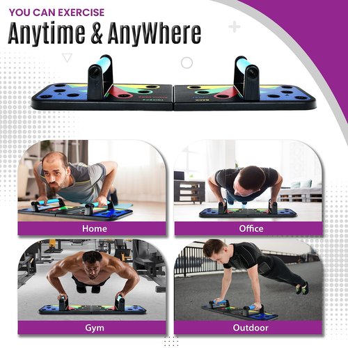 MG Push up Board with 5 Resistance Bands & Jump Rope – Portable Home Gym Equipment for Full Body Workout, Strength Training, Exercise and Fitness – With a Giftable Box & Workout Manual