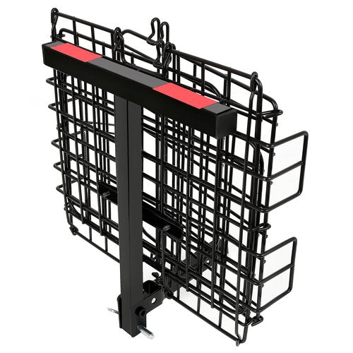 ECOTRIC Rear Folding Basket Compatible with Most Pride Mobility Scooters Waterproof Made of Steel and Works with 1" Receiver Storage Cargo Basket Black