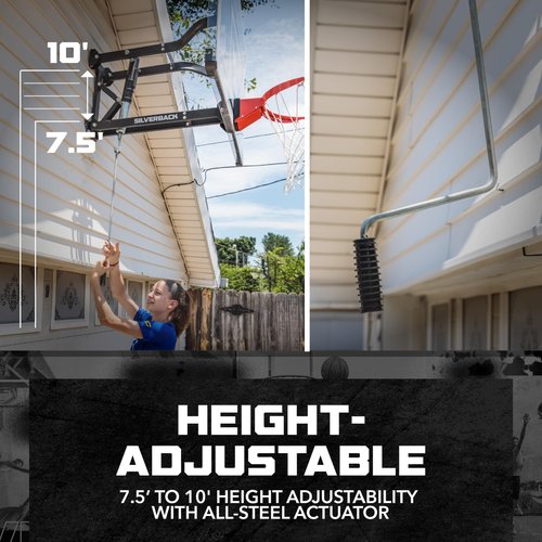 Silverback NXT 54" Wall Mounted Adjustable-Height Basketball Hoop with QuickPlay Design