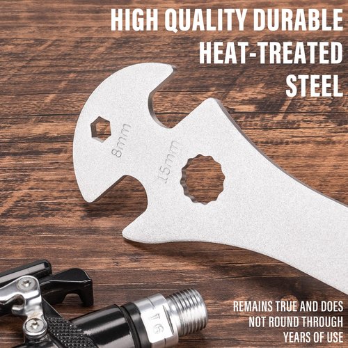Bike Bicycle Pedal Wrench - Bicycle Pedal Removal Tool With Extra Long Handle-Pedal Spanner Double Wrench For Mountain Road Bike