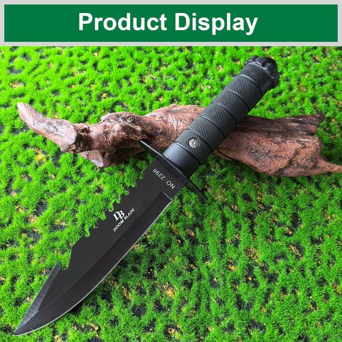 DOOM BLADE 11" Stylish Survival Tactical Fixed Blade Knife with Sheath - Made of Stainless Steel - Bushcraft and Camping Knife Survival - Perfect EDC Hunting Knife