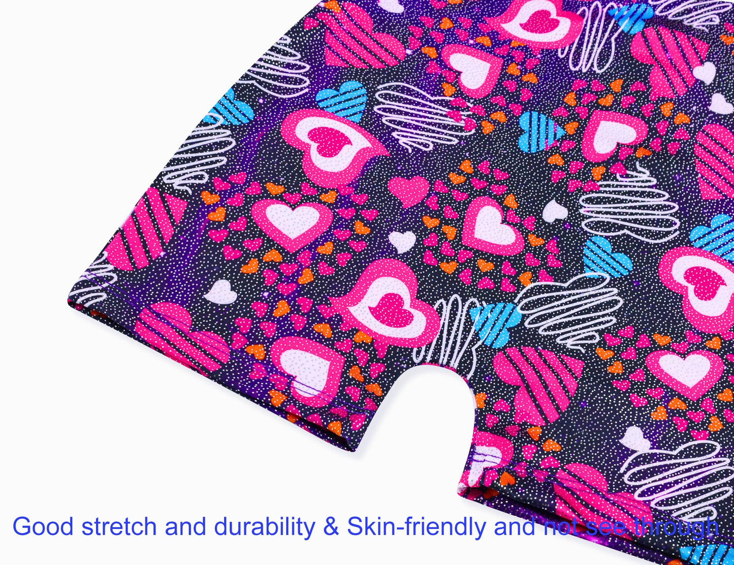 Domusgo Leotard for Girls Gymnastics Size 3t 4t Sparkly Pink Heart Love One Piece Biketard with Shorts