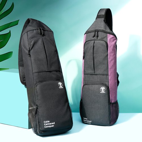 WARRIOR2 Yoga Mat Bag Carrier - Large Pockets & Water Bottle Holders. Yoga Backpack Fits 0.5" Thick x 26" Wide Mats. Hands-Free, Left-Right Switchable, Yoga, Gym, Cycling