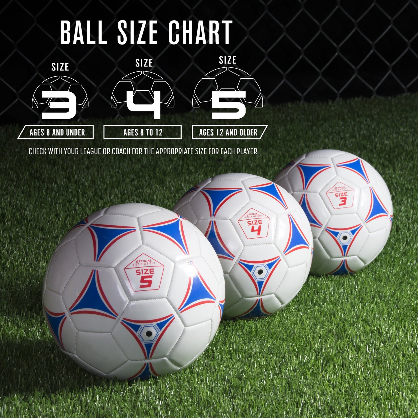 GoSports Premier Soccer Ball with Premium Pump 6 Pack, Size 3