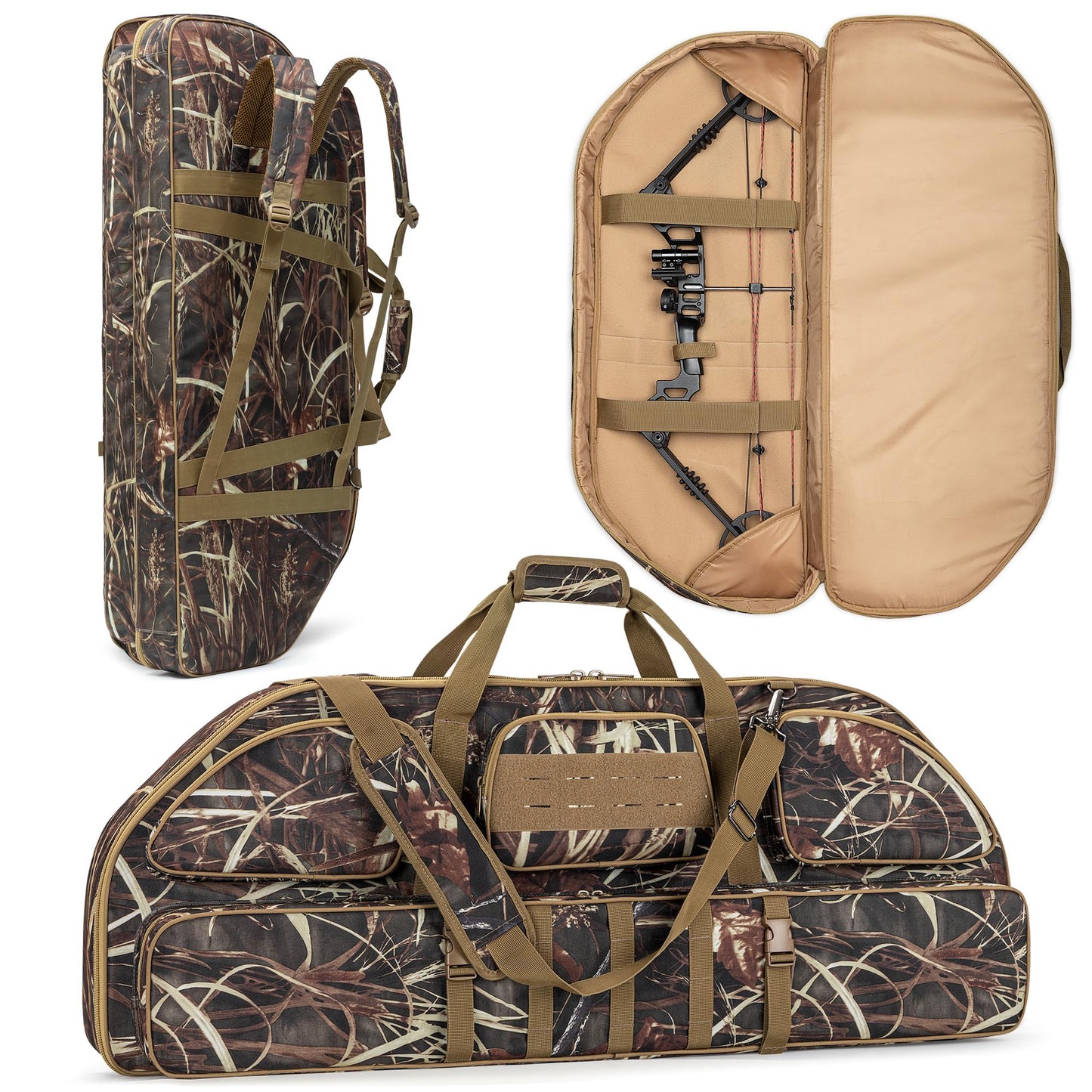 Smasrob Soft Bow Case, Compound Bow Bag with Arrow Pocket, Camouflage