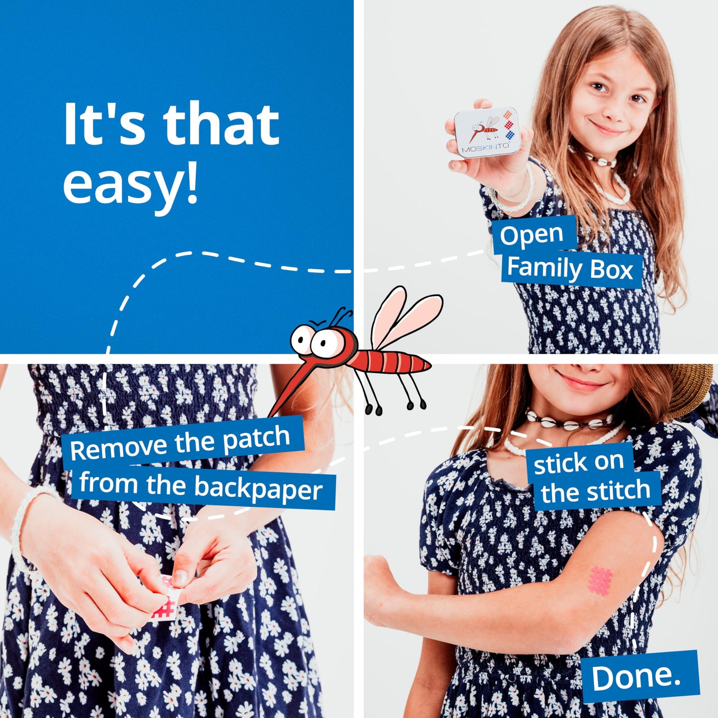Moskinto The Original Mosquito Itch Relief Patches for Kids & Adults, Bug Bite Patches Soothe Swelling & Itching, Anti Itch Bug Bite Relief, Suction Tool Alternative, Family Pack, 42 Count