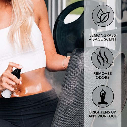 Sweet Sweat Waist Trimmer Cleaning Spray | Freshen & Clean Neoprene Trimmers, Yoga Mat, Gym Equipment & More! | Made with Lemongrass & Sage Oil - 4oz