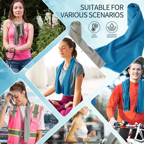 SRsafety Cooling Towels for Sports,Strong Sweat Absorption Cooling Towels, High-Flexibility Cold Towel for Gym and Yoga. (Gray)