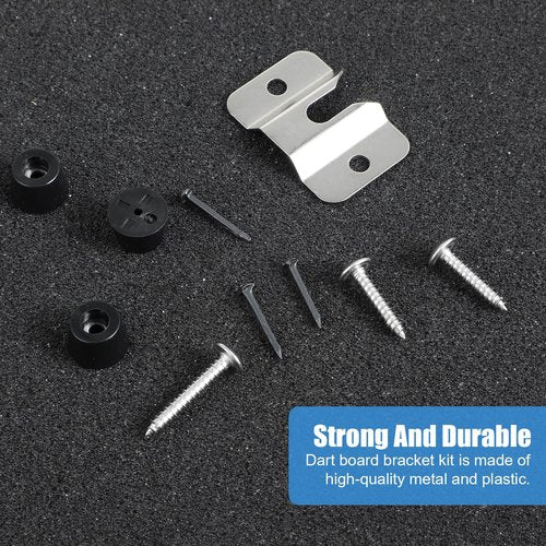Mabor 2 Set Portable Dart Board Mounting Bracket, Includes Screws, Nails and Stabilisers Dart Board Hanging Hardware Kit Wall Bracket for Hanging Dartboard