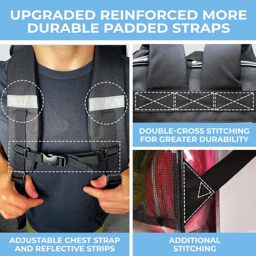 Clear Backpack Heavy Duty has TSA Lock, 2-Way Zipper. PVC Transparent Backpack X-Large - H18''xW14''xD8 - Black