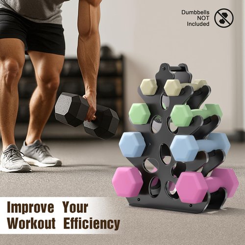 Dumbbell Rack 4-Tier Weight Stand Home Gym Dumbbell Storage Weight Tree Holder (No Dumbbells Rack Only)