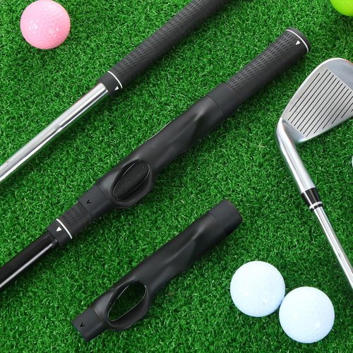 Seenelling Golf Grip Trainer, Golf Training Aid, Swing Trainer Club Grips Accessories for Right Handed Club Grip Equipment to Help Correct Hand Position(Black)
