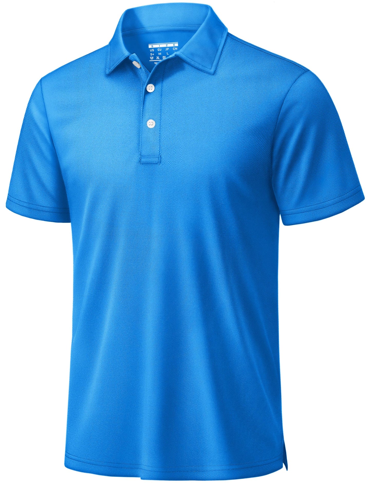TACVASEN Mens Golf Shirt Dry Fit Mens Polo Shirts Short Sleeve Performance Golf Polos for Men with Collar Work Shirts Azure Blue, 3XL