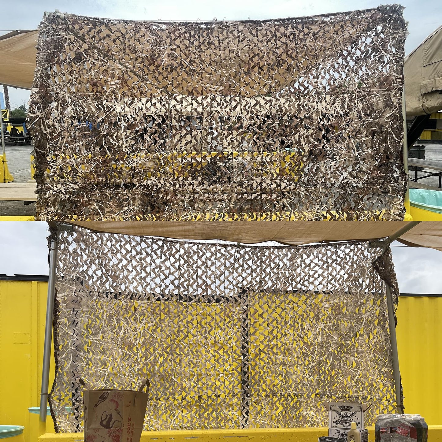 Yeacool Camo Netting Party Camouflage Netting Mesh Military Surplus Hunting Blind Net for Military Theme Party Decorations Backdrop Sunshade Car Cover Camping Shooting (Dry Grass, 10ftx13ft, 3m*4m)