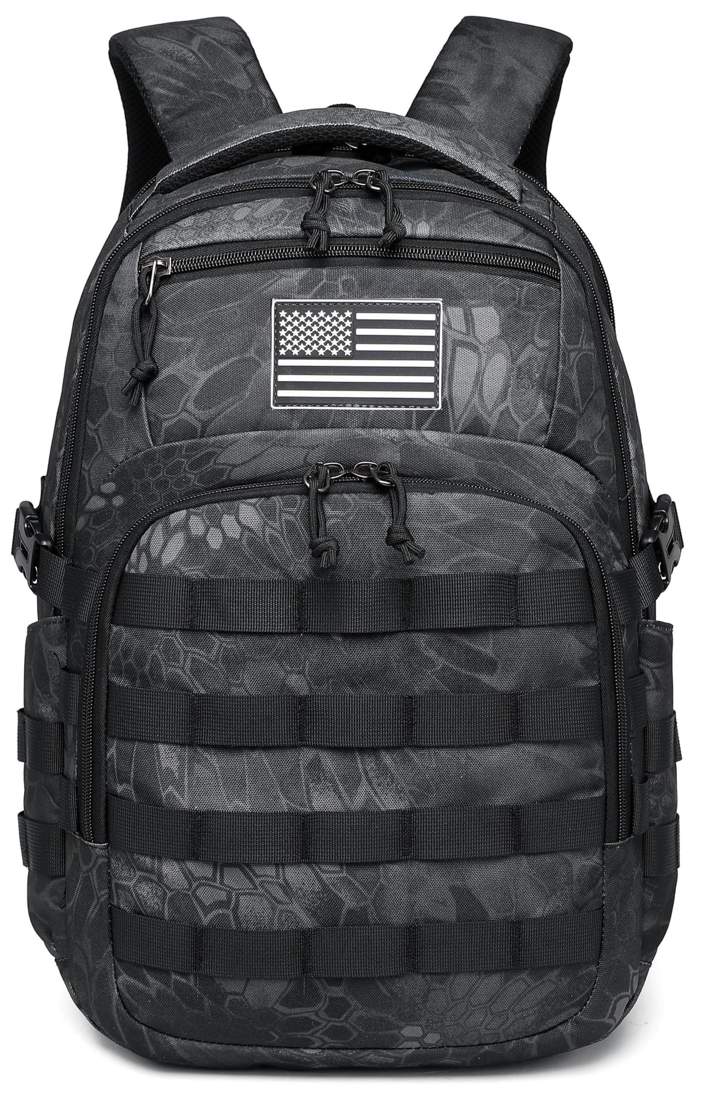 Wotony Military tactical backpack, backpack for men black small tactical assault bag (Python Black, 20 inch)
