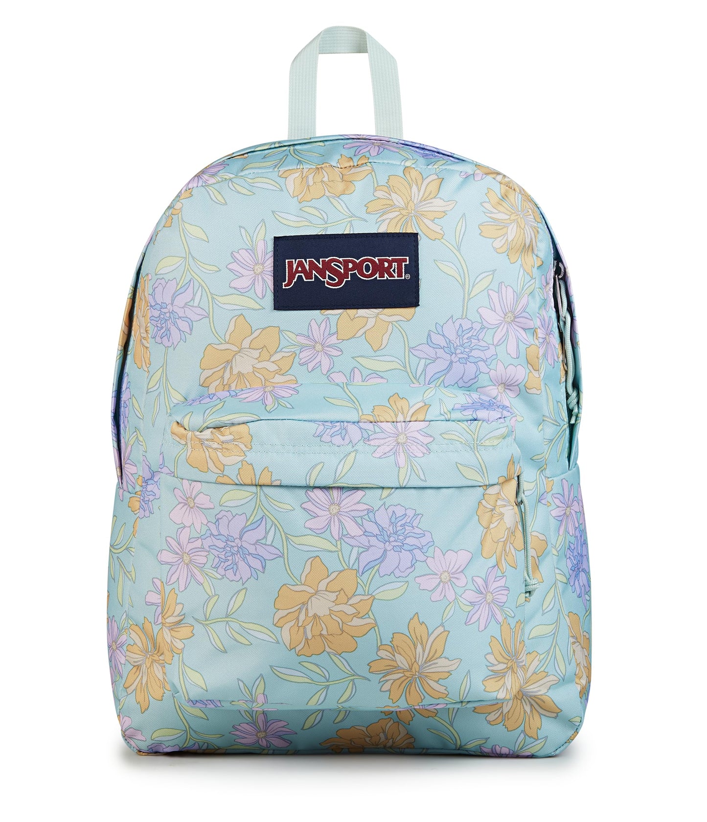 JanSport SuperBreak One Backpack - Durable, Lightweight Bookbag with 1 Main Compartment, Front Utility Pocket with Built-in Organizer - Premium Backpack, Faded Floral Fresh Mint