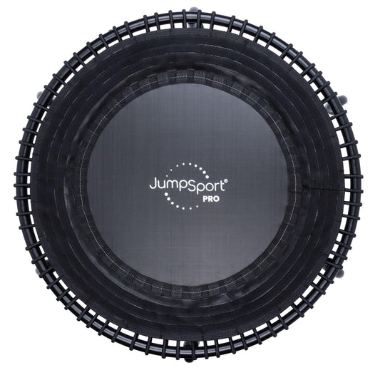 JumpSport 350 PRO Steel-Frame Adult Fitness Trampoline, Adjustable Bounce, 39" - Indoor Rebounder Exercise & Workout Equipment w/No-Tip Stable Arched Legs, 300 Lbs Weight Rating