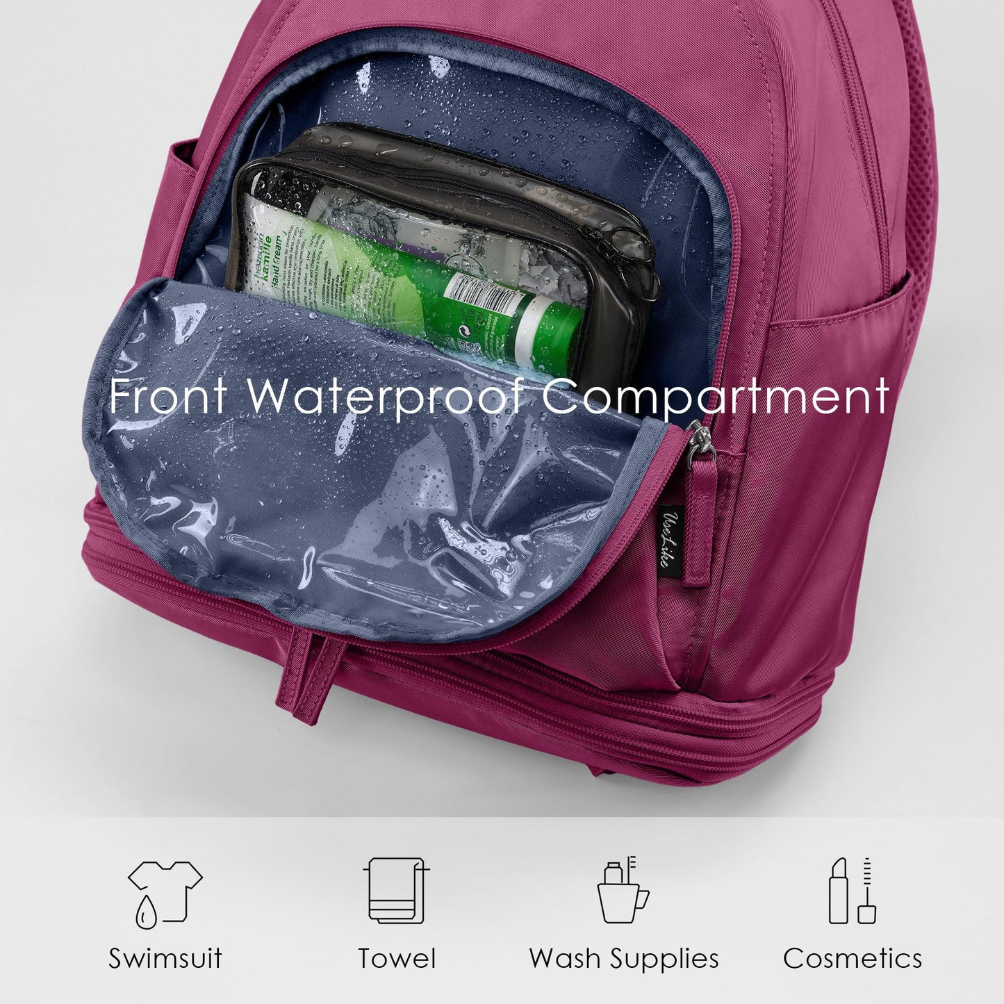 Uselike Gym Backpack for Women Men, Lightweight Gym Bag with Shoe Compartment, Waterproof Workout Backpack with Wet Pocket