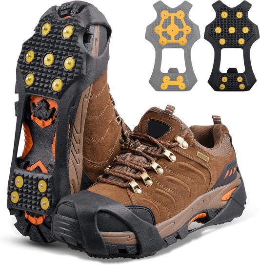 Ice Snow Cleats for Shoes and Boots,Walk Traction Cleats Crampons Anti Slip 11 Studs Ice Snow Grippers Over Shoe for Men Women Walking on Snow Ice