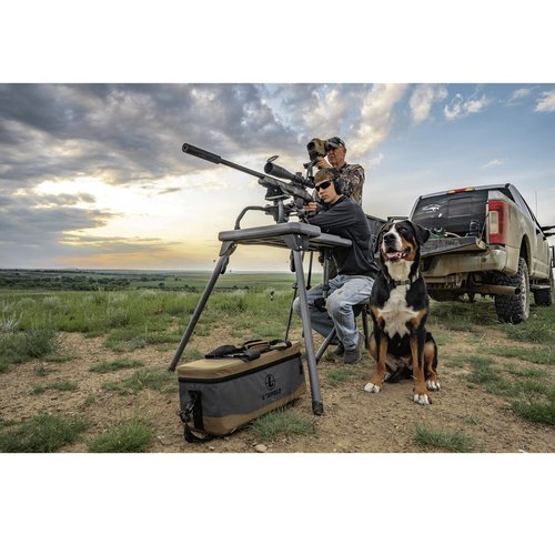 Caldwell Stable Table Lite with Weatherproof Tabletop, Ambidextrous Seat and Fully Collapsible Design for Easy Transport and Outdoor Target Shooting