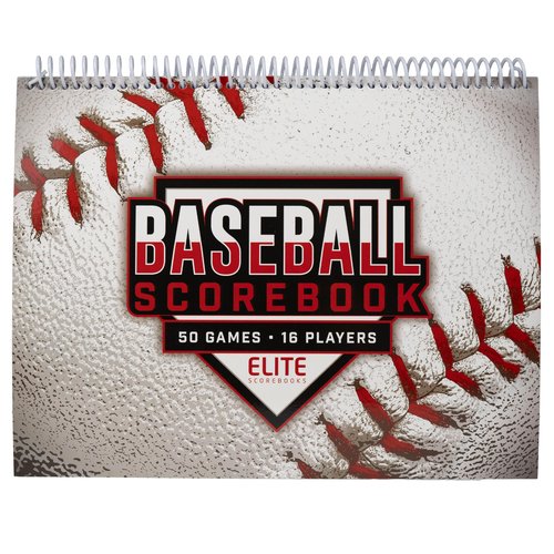 Elite Clipboards Baseball Scorebook - 50 Games Score Book Side by Side Score Keeping Book for Stats | Baseball Stat Tracking Book - High School, Middle School, Little League for Scorekeepers