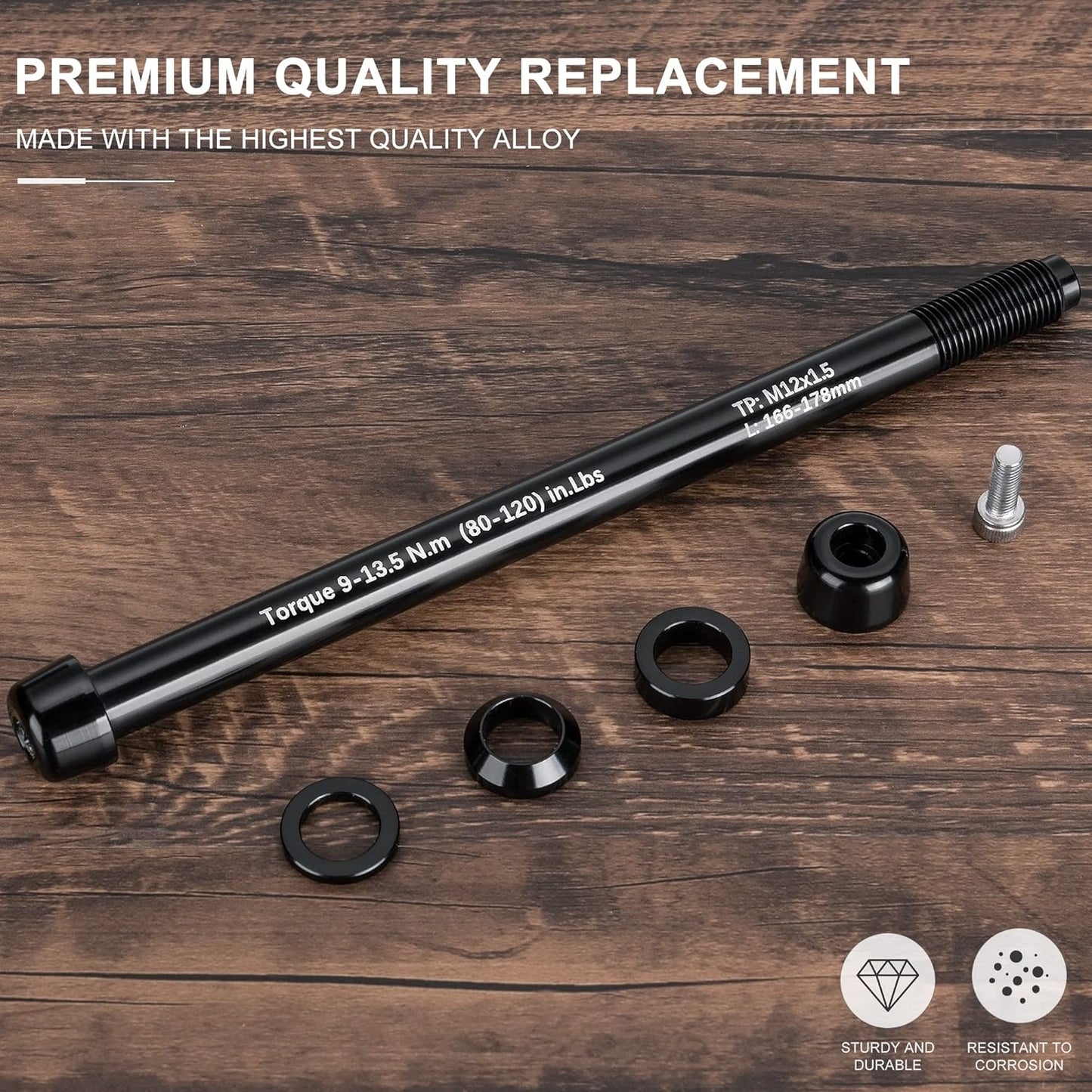 12mm Thru Axles for Bike Trainers - M12 x 1.0/1.5/1.75 Thru Axle Adapter for Rear Wheel Attachment Trainer - Bike Trainer Thru Axles Adapter