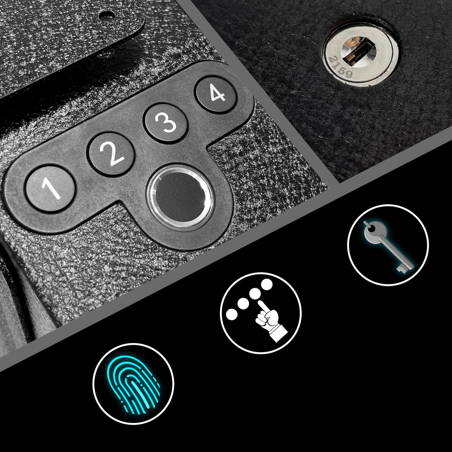 Biometric Pistol Safe, Mounted Nightstand Quick Access Handgun Safe