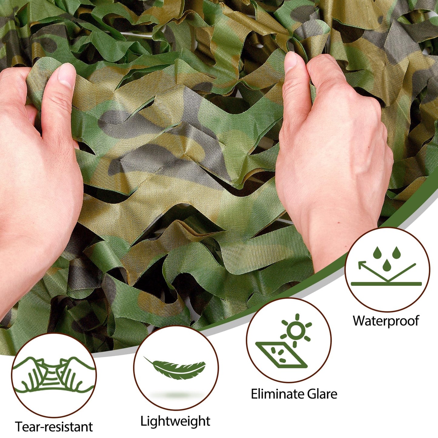 Yeacool Camo Netting Camouflage Netting Camo Blind Army Net Sunshade Mesh for Hunting Military Decorations Party Shooting (Woodland Camo, 16.4ftx4.9ft, 5m*1.5m)