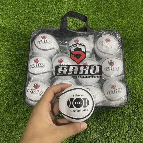 Hurling Balls White Sliotars GAA Official Sizes Balls CLG Logo-Perfect for Training & Matches-Ideal for Hurling Teams & Clubs- Durable & Long-Lasting Hurling,Balls (12 sliotars) (Size 5)