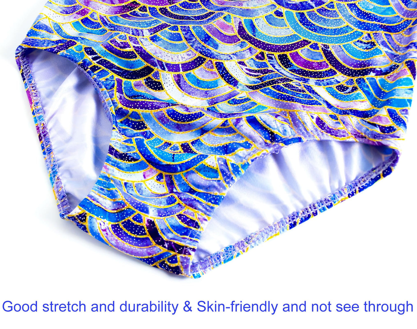 Domusgo Gymnastics Leotards for Girls Size 7-8 Years Old Colorful Scale Sparkly One Piece Tumbling Outfits