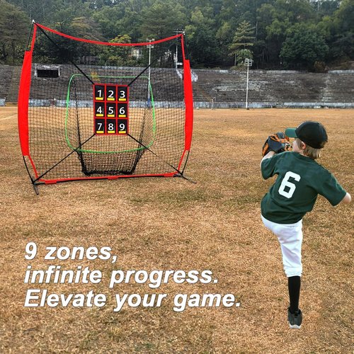 Adjustable Baseball Softball Net Strike Zone Target Net,19 * 27in Clear Numbered Strike Zone,Practice Throwing and Hitting with Accuracy，Applicable for Various Age Pitching Training