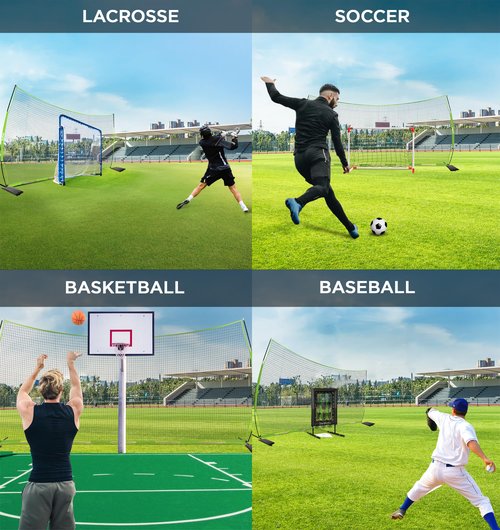 Lacrosse Backstop Net Soccer Backstop Net for Backyard Sport Netting Barrier 20 x 10 ft Ball Stop Net Includes Portable Carry Bag 2 Sand Bags 4 Ground Stakes