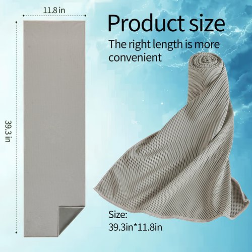 SRsafety Cooling Towels for Sports,Strong Sweat Absorption Cooling Towels, High-Flexibility Cold Towel for Gym and Yoga. (Gray)