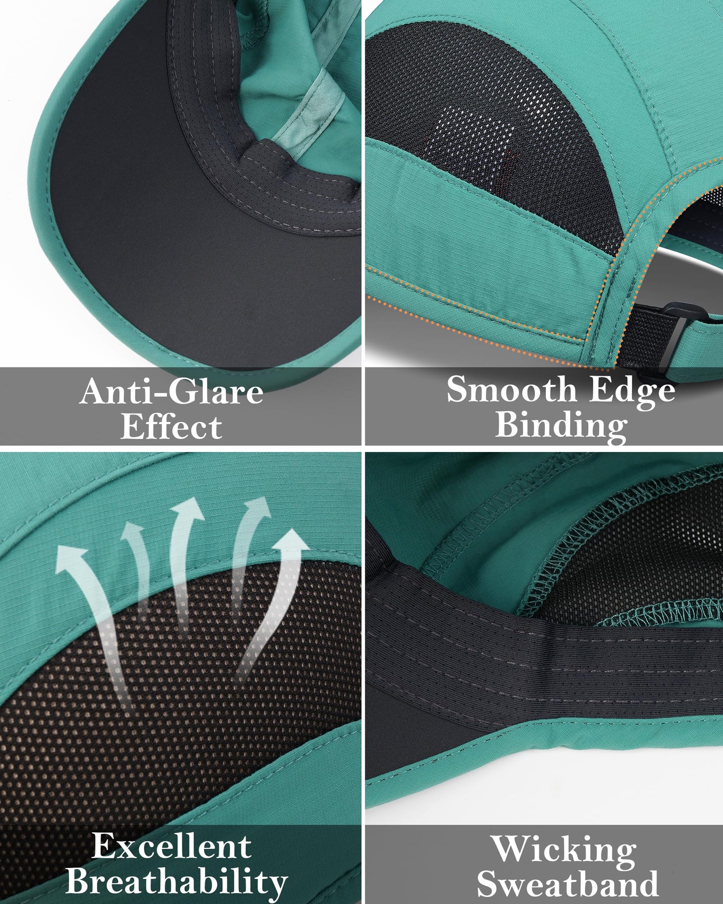 GADIEMKENSD Cooling Running Hat Quick Dry Summer Baseball Cap UPF50+ Sports Sun Caps Breathable Mesh Trucker Dad Hats Unstructured for Golf Tennis Hiking Gym Travel Camping Turquois M/L 7-7 1/2
