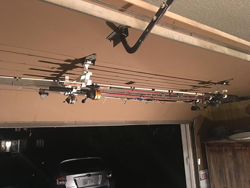 Garage Door Storage Rack for Fishing Rods & Paddles – Quick-Install Hooks