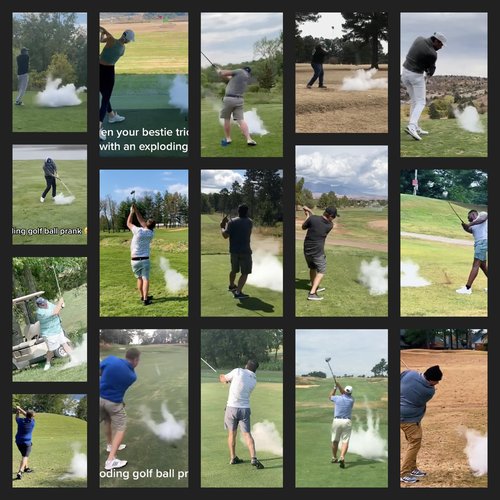 Shanker Golf Exploding Balls - Prank Balls That Explode on Impact - Funny Joke for Golfers (Sleeve of 3, Novelty)