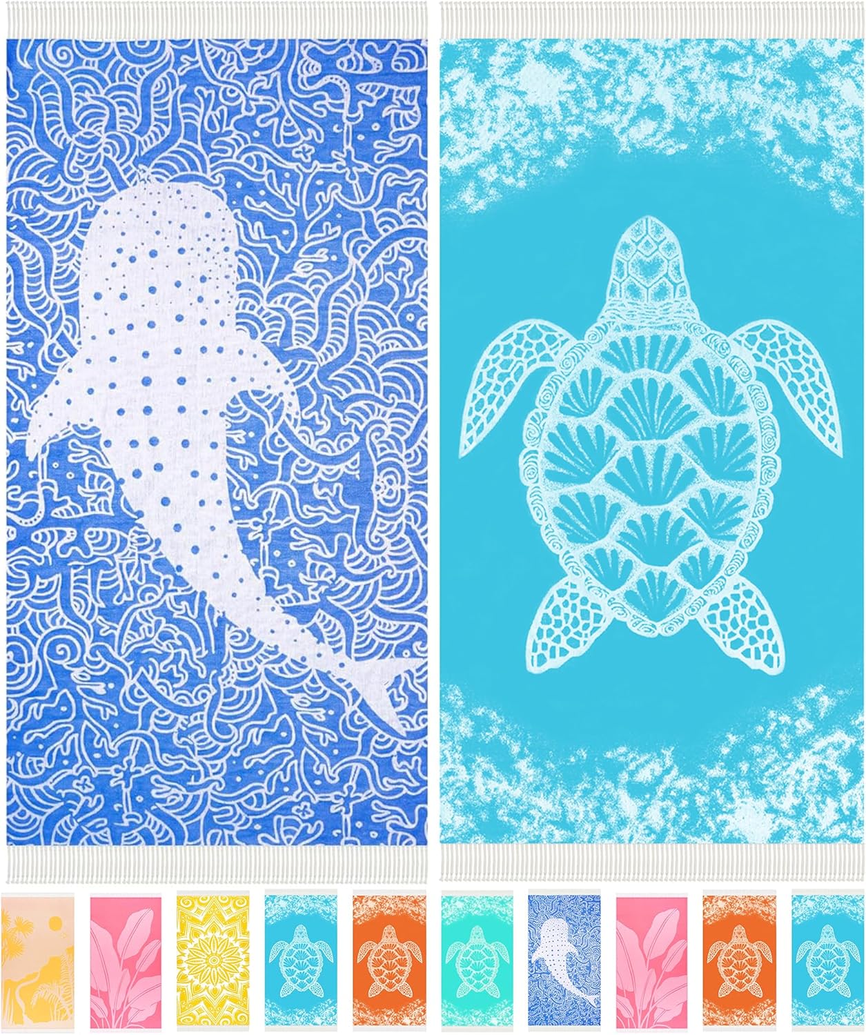 2 Packs Turkish Beach Towels Quick Dry Sand Free Oversized Bath Pool Swim Towel Extra Large XL Big Blanket Adult Travel Essentials Cruise Accessories Must Haves Clearance Vacation Stuff