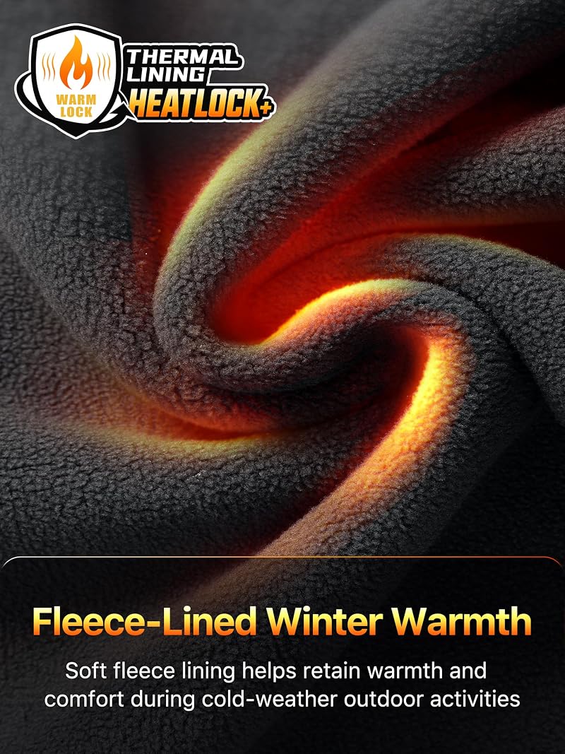 FREE SOLDIER Men's Fleece Lined Snow Ski Pants – Black 32W x 30L