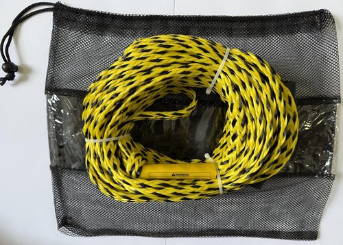Boat Tow Rope for Tubes Boating, 3K 60FT 1-3 Riders Ski Skiing Heavy Duty Tube Thick Ropes with Floating Foam for Tubing Float Water Wakeboard Towable Tube Yellow and Black