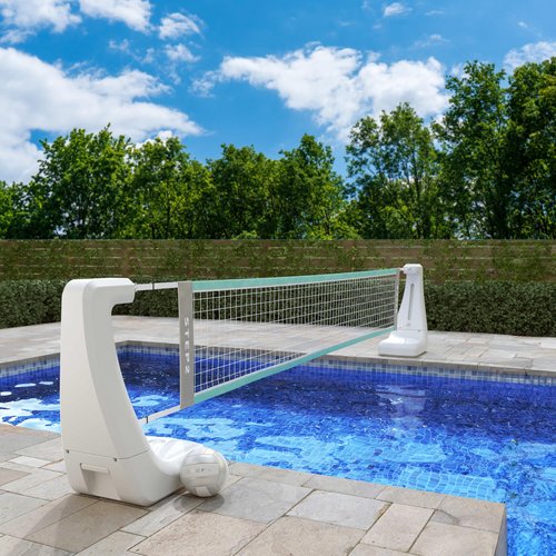 Step2 Vero Pool Volleyball Net, Outdoor/Indoor Waterproof Patio Furniture, Made of Durable Plastic, 15-25 Feet, White